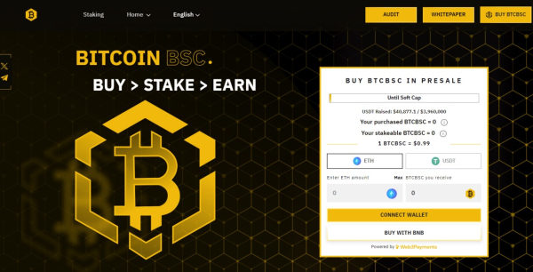 Bitcoin Alternative ‘Bitcoin BSC’ Launches Presale on Binance Smart Chain With High APY Staking Bitcoin Alternative ‘Bitcoin BSC’ Launches Presale on Binance Smart Chain With High APY Staking