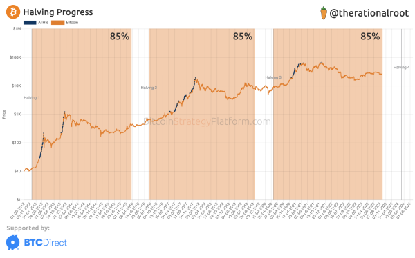 Bitcoin Halving 85% Complete, with Supply Held by Long-Term Holders Close to ATH Bitcoin Halving 85% Complete, with Supply Held by Long-Term Holders Close to ATH